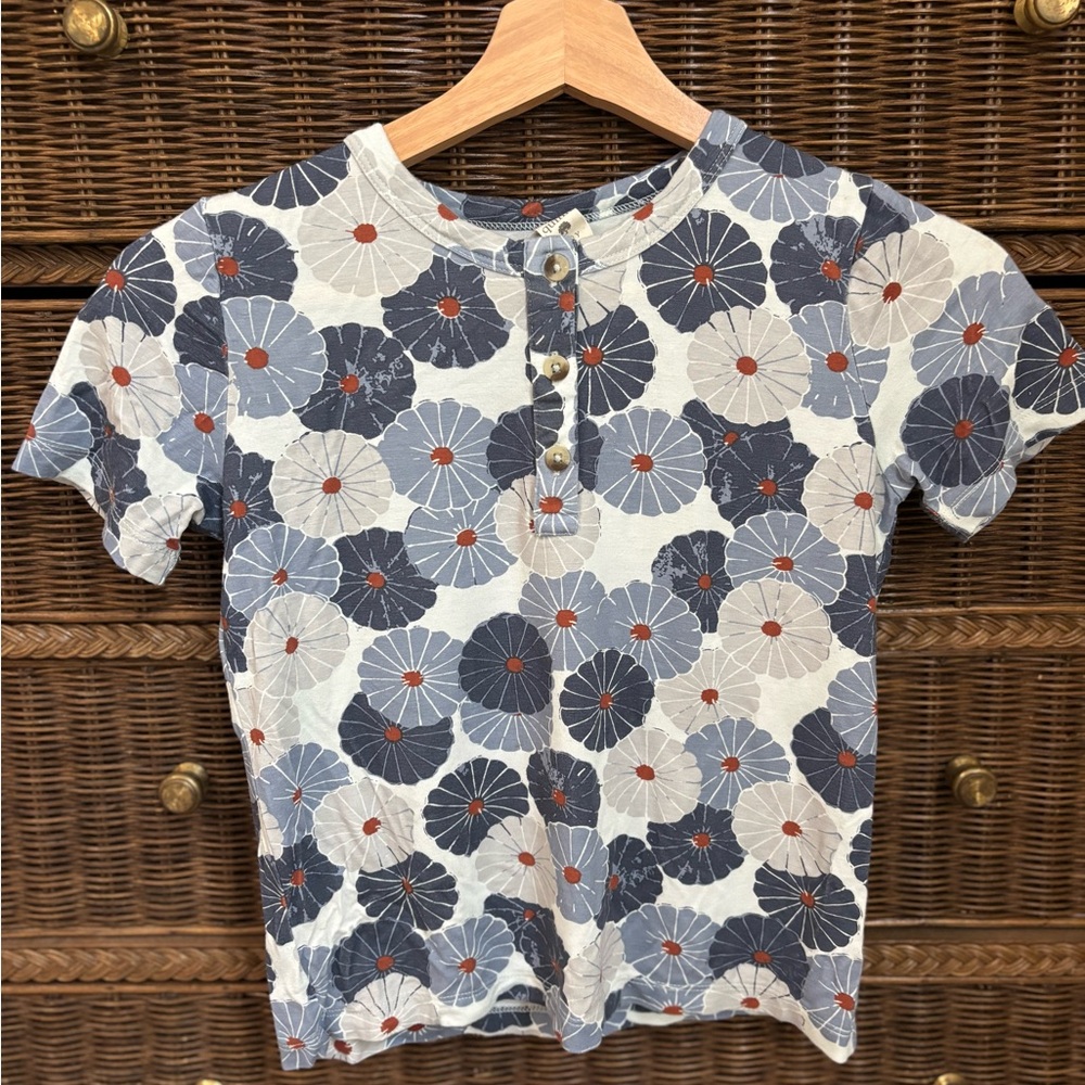 Floral Button-Up T-Shirt